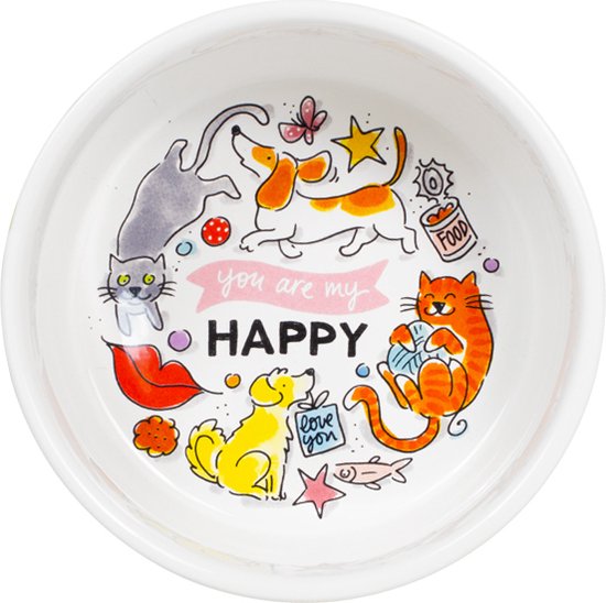 Blond Amsterdam Voerbak Hond/Kat You Are My Happy 15,5 cm