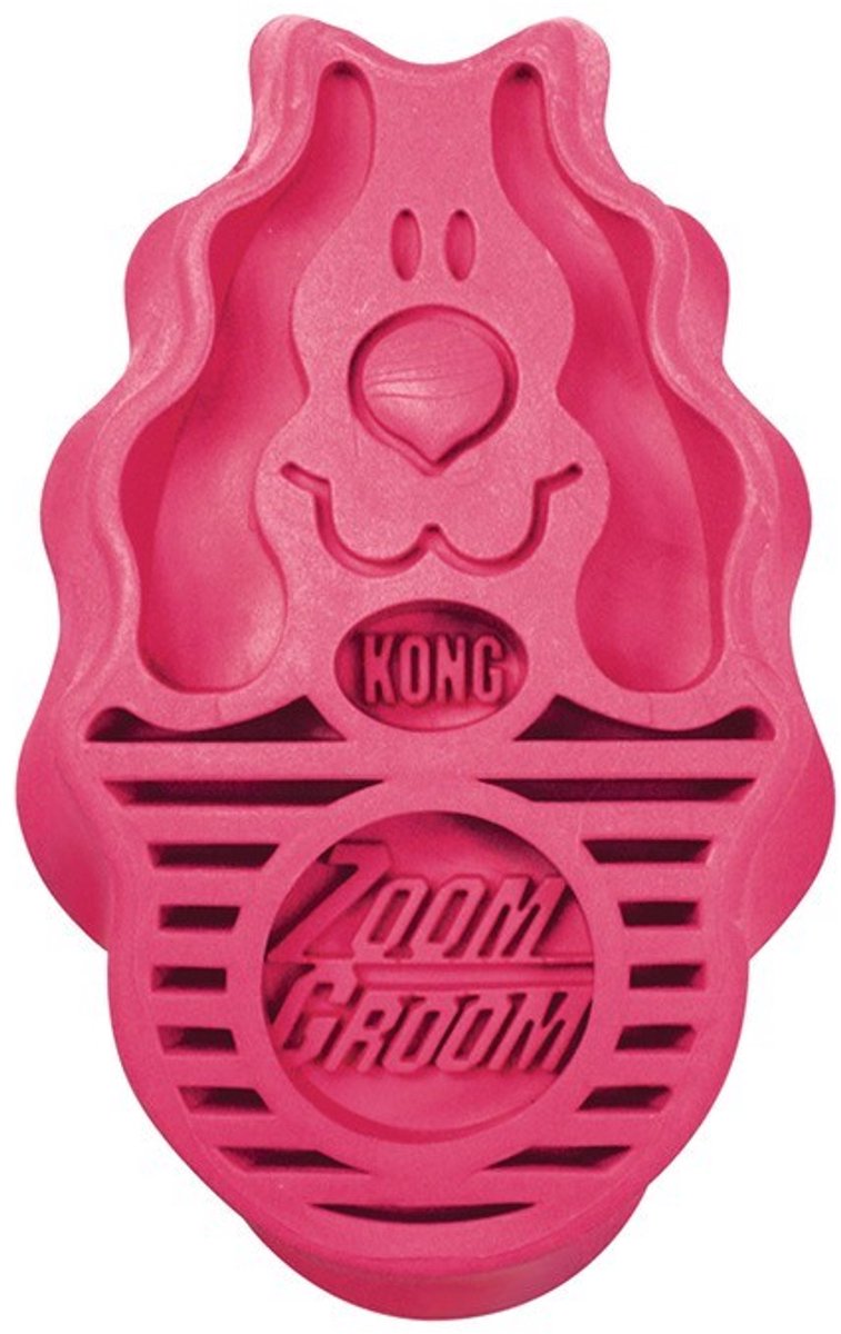 Kong Zoom Groom Hond Blauw en Roze