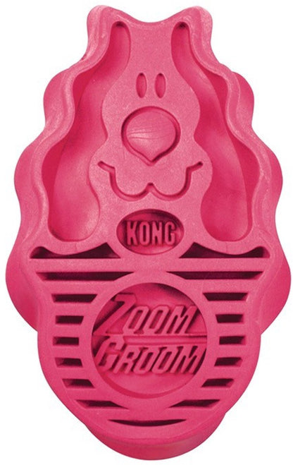 Kong Zoom Groom Hond Blauw en Roze