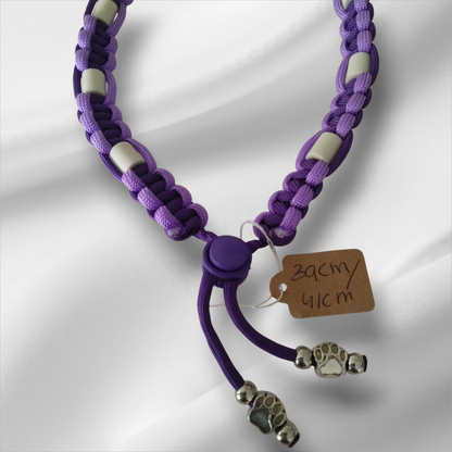 Vlooien / Tekenband + Keramische kralen 39-41 cm Handgemaakt Lila Paars