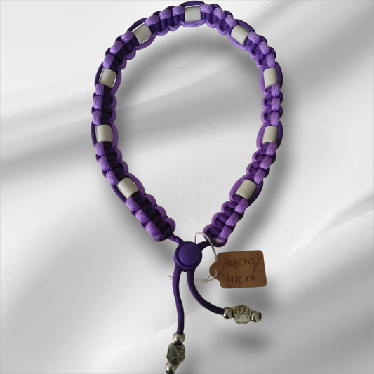 Vlooien / Tekenband + Keramische kralen 39-41 cm Handgemaakt Lila Paars