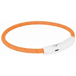 Trixie Halsband Hond Flash Lichthalsband USB TPU/Nylon Oranje 65X0,7 cm / in diverse keuren beschikbaar